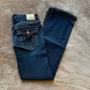NWOT - True Religion Dark Denim Jeans (Gold)